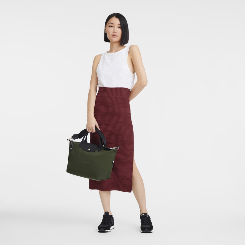 Bolsa de Mão Longchamp Le Pliage Energy L Handbag Feminino Caqui | LC-PVIM3320