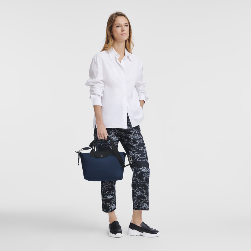 Bolsa de Mão Longchamp Le Pliage Energy S Handbag Feminino Azul Marinho | LC-YPLF9960