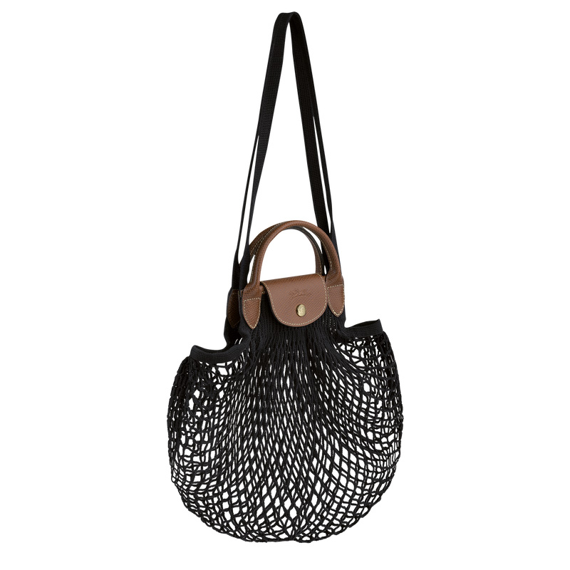 Bolsa de Mão Longchamp Le Pliage Filet L Mesh bag Feminino Pretas | LC-SWAH2903