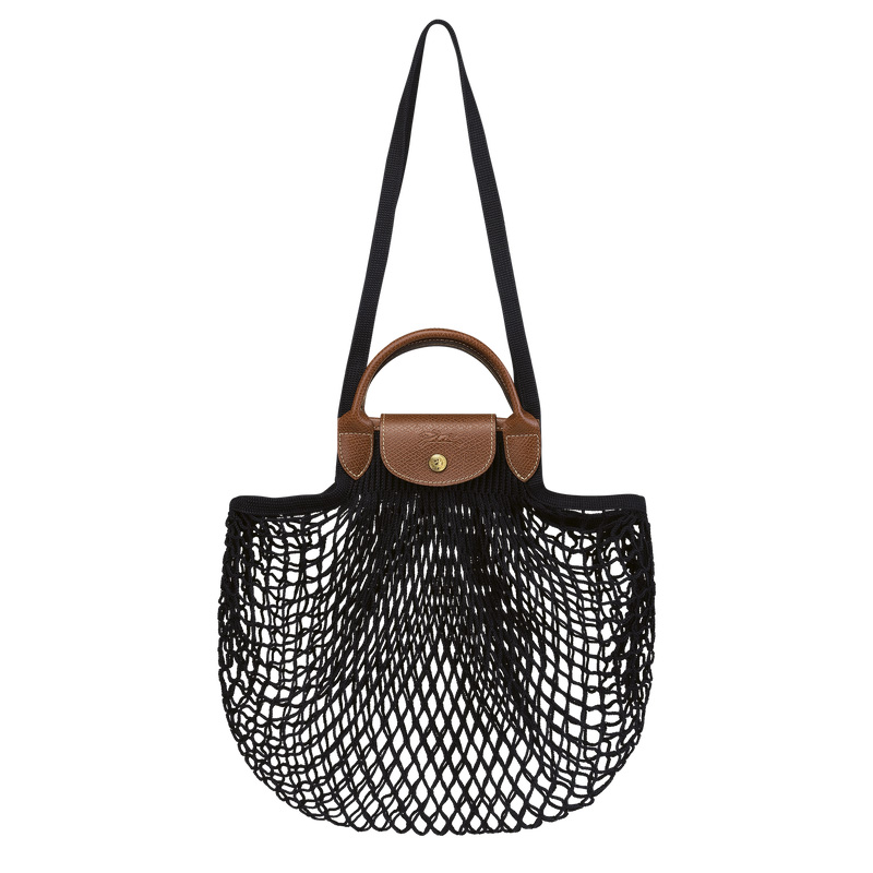 Bolsa de Mão Longchamp Le Pliage Filet L Mesh bag Feminino Pretas | LC-SWAH2903