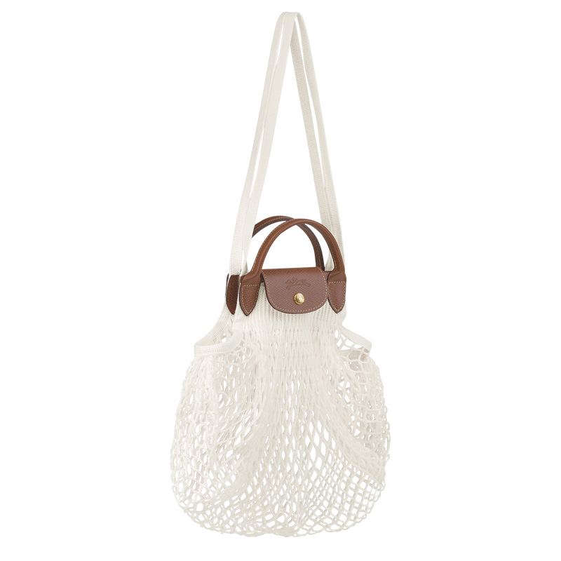 Bolsa de Mão Longchamp Le Pliage Filet L Mesh bag Feminino Ecru | LC-VSCQ4862