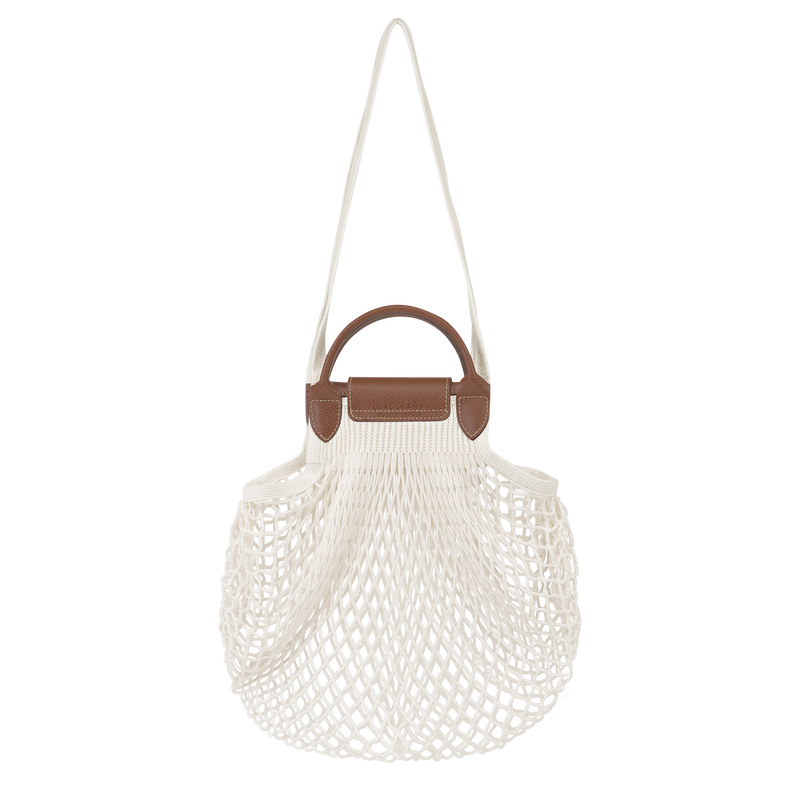 Bolsa de Mão Longchamp Le Pliage Filet L Mesh bag Feminino Ecru | LC-VSCQ4862