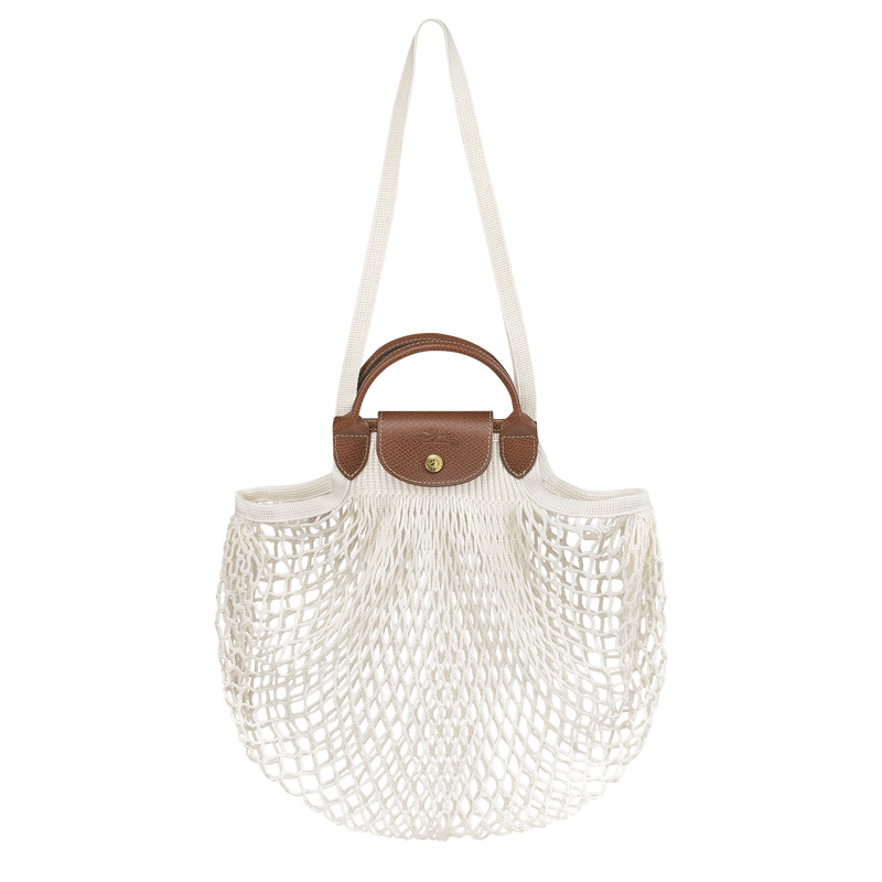 Bolsa de Mão Longchamp Le Pliage Filet L Mesh bag Feminino Ecru | LC-VSCQ4862