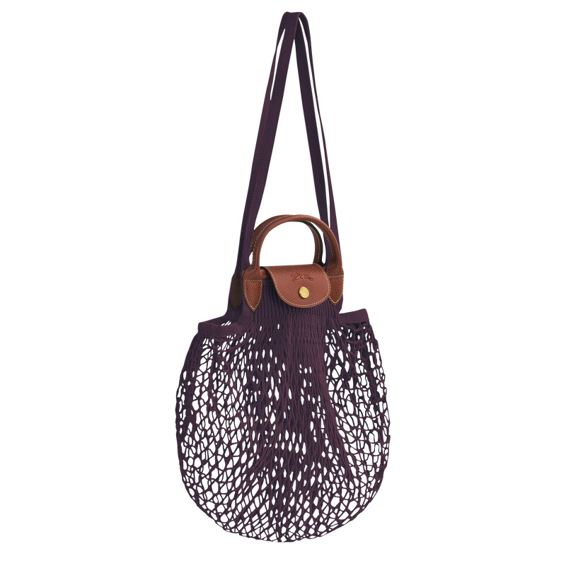 Bolsa de Mão Longchamp Le Pliage Filet L Mesh bag Feminino Eggplant | LC-JJYT7302
