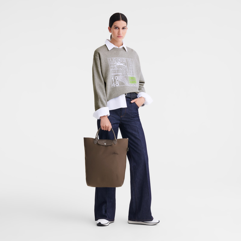 Bolsa de Mão Longchamp Le Pliage Green M Tote bag Feminino Terra | LC-FPSI0702