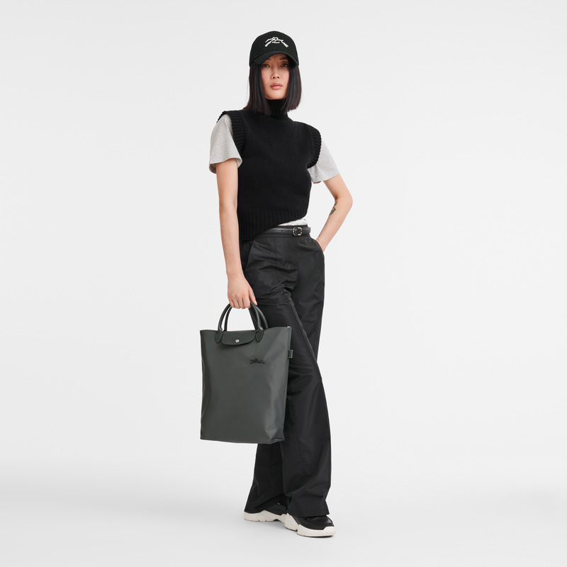 Bolsa de Mão Longchamp Le Pliage Green M Tote bag Feminino Graphite | LC-WIGJ5755