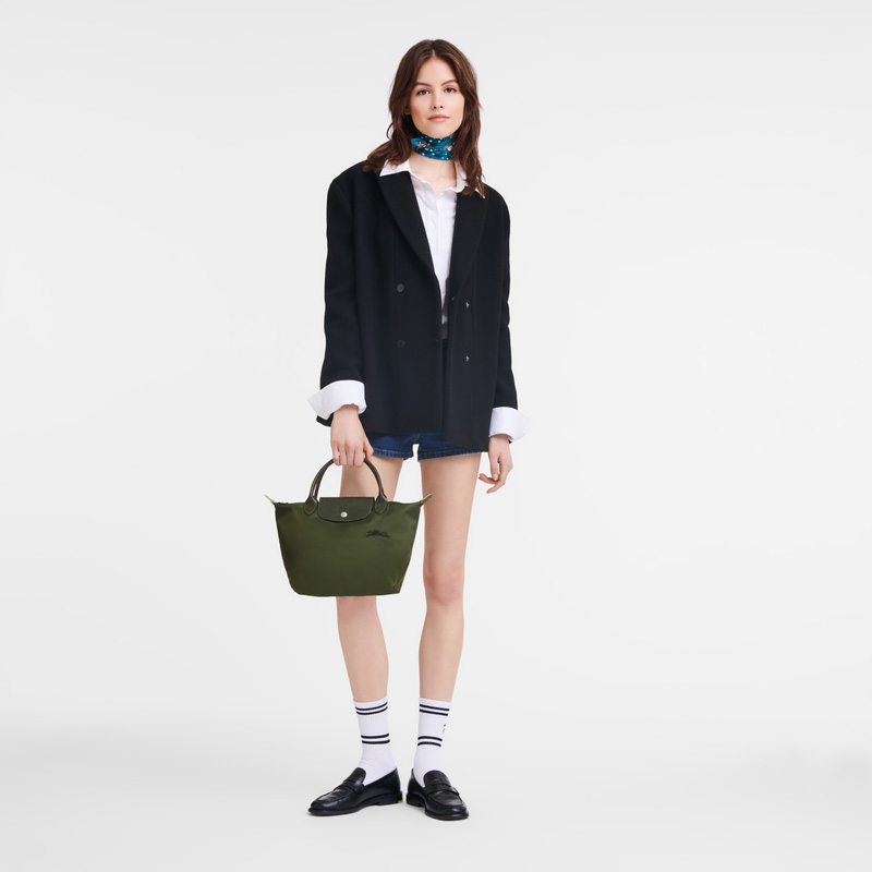 Bolsa de Mão Longchamp Le Pliage Green S Handbag Feminino Forest | LC-TPMB8315