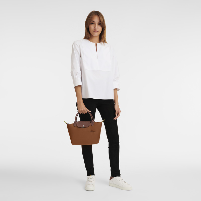 Bolsa de Mão Longchamp Le Pliage Green S Handbag Feminino Cognac | LC-NSXT5967