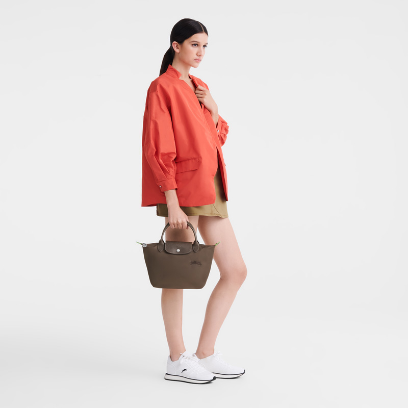 Bolsa de Mão Longchamp Le Pliage Green S Handbag Feminino Terra | LC-FVCA3676