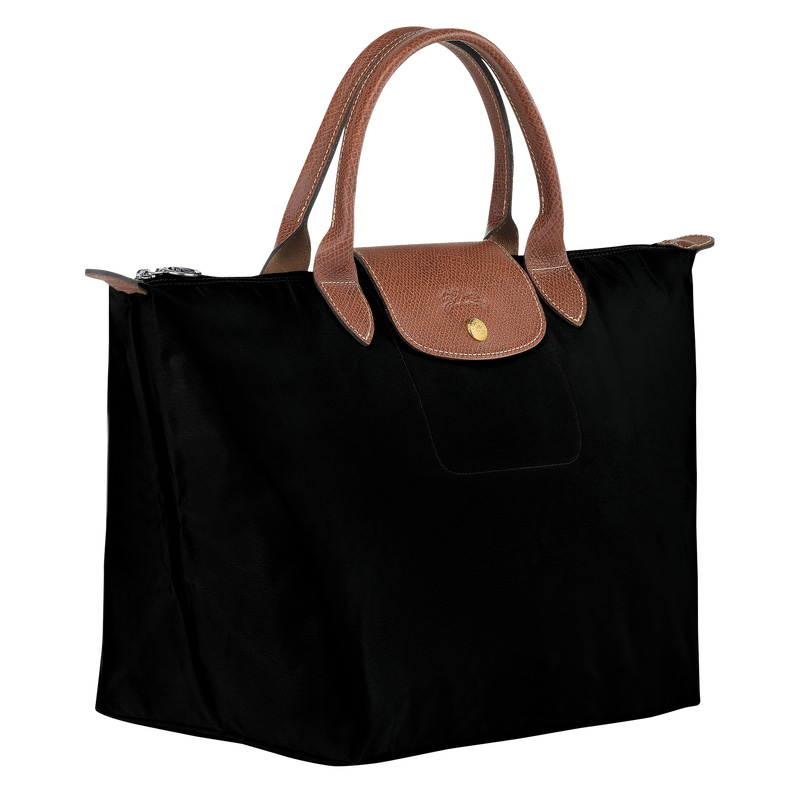Bolsa de Mão Longchamp Le Pliage Original M Handbag Feminino Pretas | LC-DTKJ2562