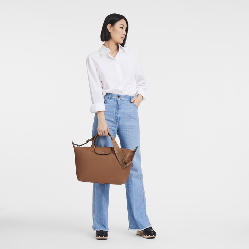 Bolsa de Mão Longchamp Le Pliage Xtra L Handbag Feminino Cognac | LC-JHYL6584