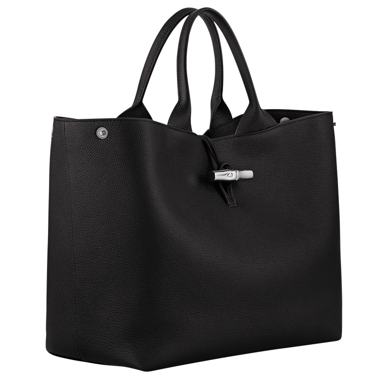 Bolsa de Mão Longchamp Le Roseau L Handbag Feminino Pretas | LC-YXPM3050