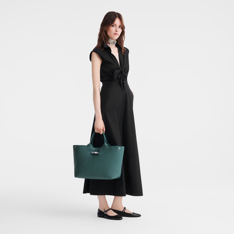 Bolsa de Mão Longchamp Le Roseau L Handbag Feminino Cedar | LC-WEMC1017