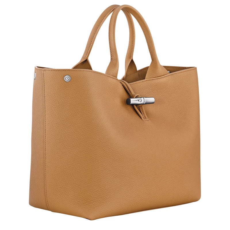 Bolsa de Mão Longchamp Le Roseau L Handbag Feminino Walnut | LC-WFMC7662