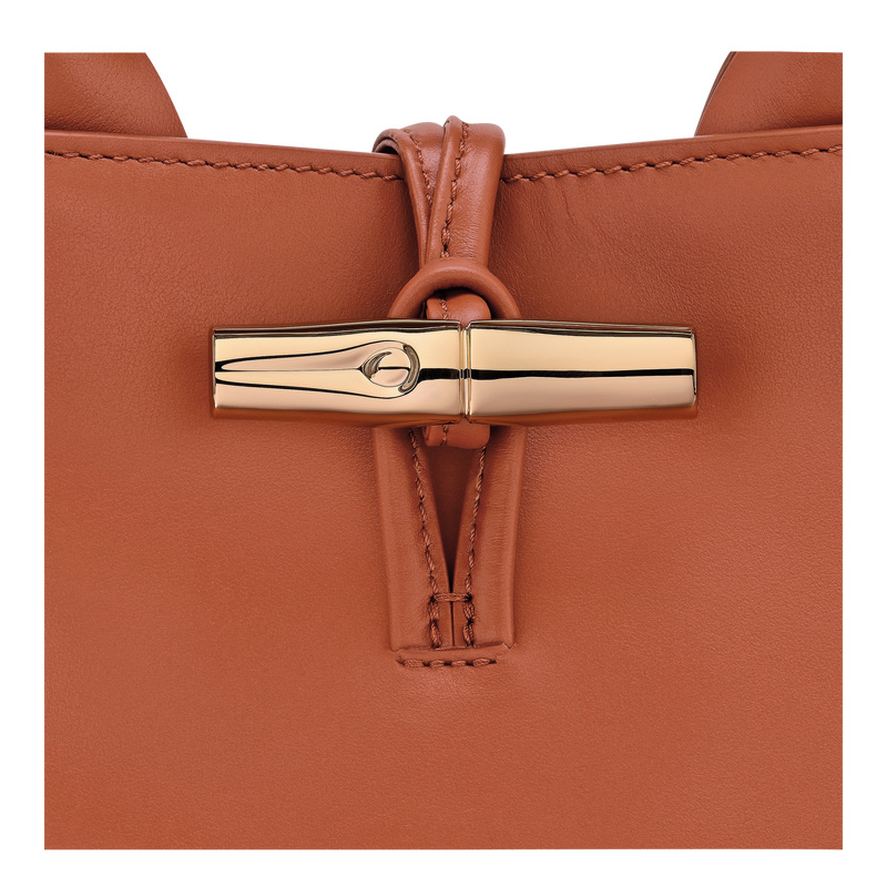 Bolsa de Mão Longchamp Le Roseau S Handbag Feminino Bark | LC-ACSH7604