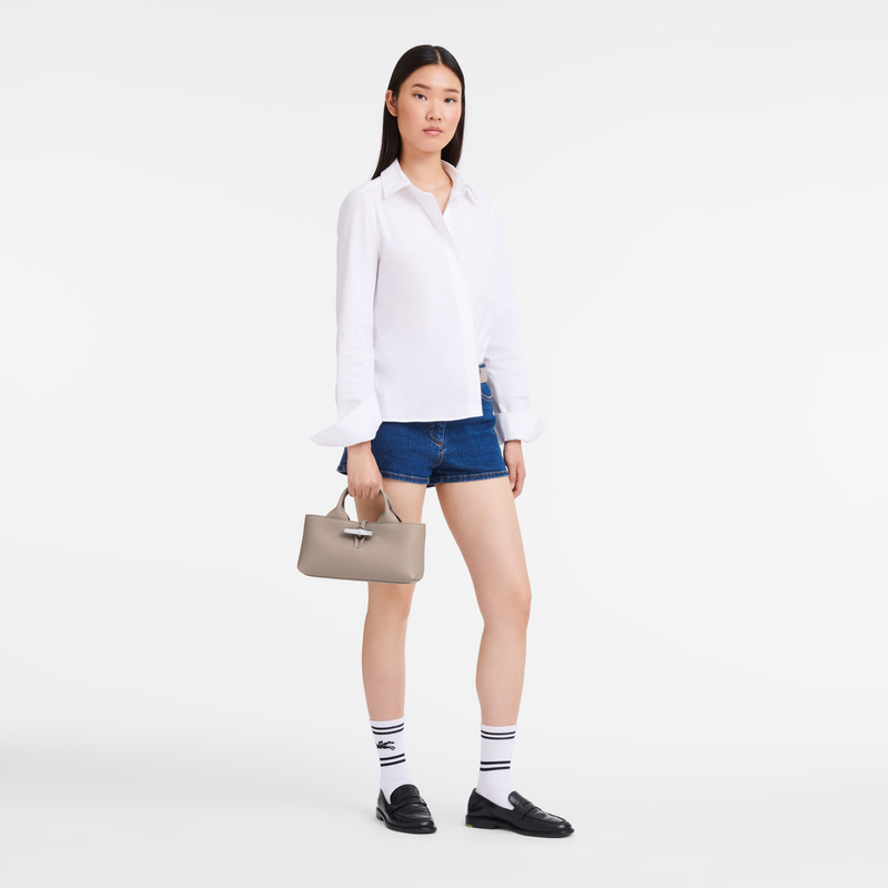 Bolsa de Mão Longchamp Le Roseau S Handbag Feminino Clay | LC-MGDS9106