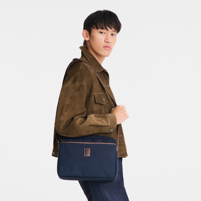 Bolsas Crossbody Longchamp Boxford M Camera bag Masculino Azuis | LC-CHUA6271