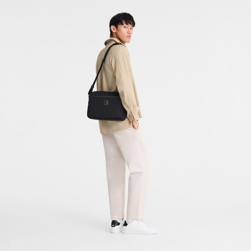 Bolsas Crossbody Longchamp Boxford M Camera bag Masculino Pretas | LC-ETJV4441