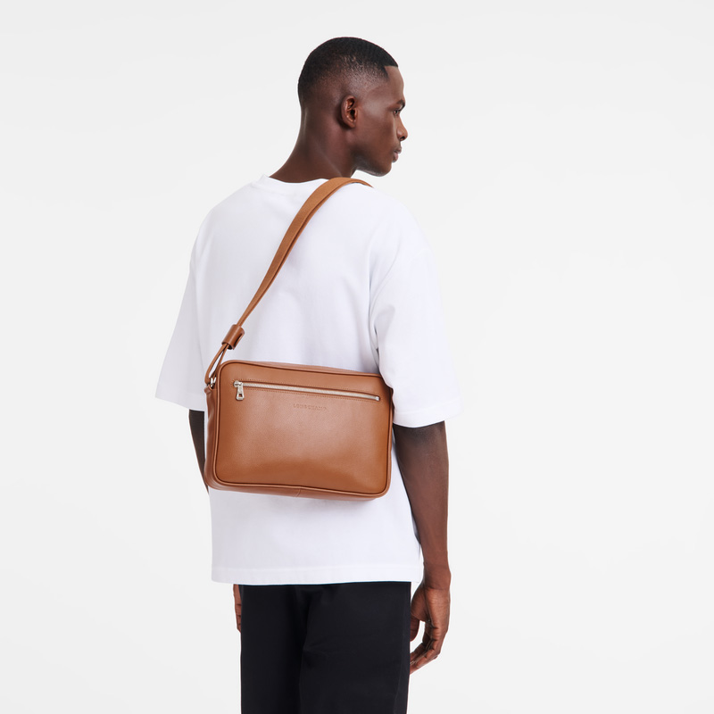 Bolsas Crossbody Longchamp Le Foulonné M Camera bag Masculino Caramel | LC-YAYQ9678