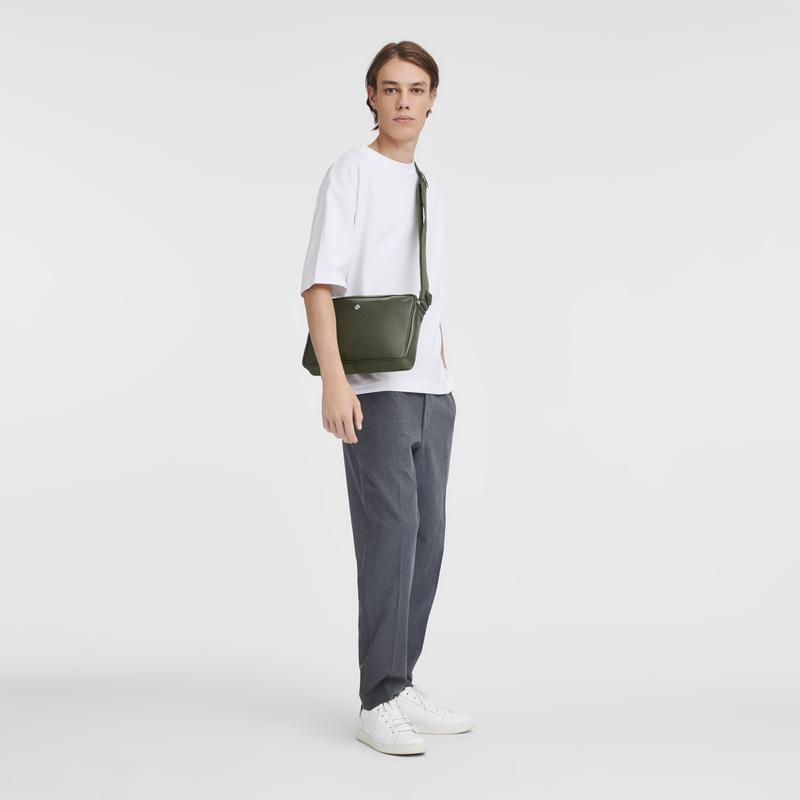 Bolsas Crossbody Longchamp Le Foulonné M Camera bag Masculino Caqui | LC-UGHX6541
