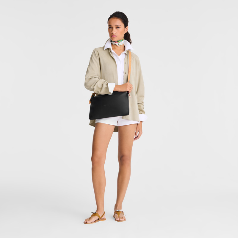Bolsas Crossbody Longchamp Smoothie M Crossbody bag Feminino Pretas | LC-HFLL8807