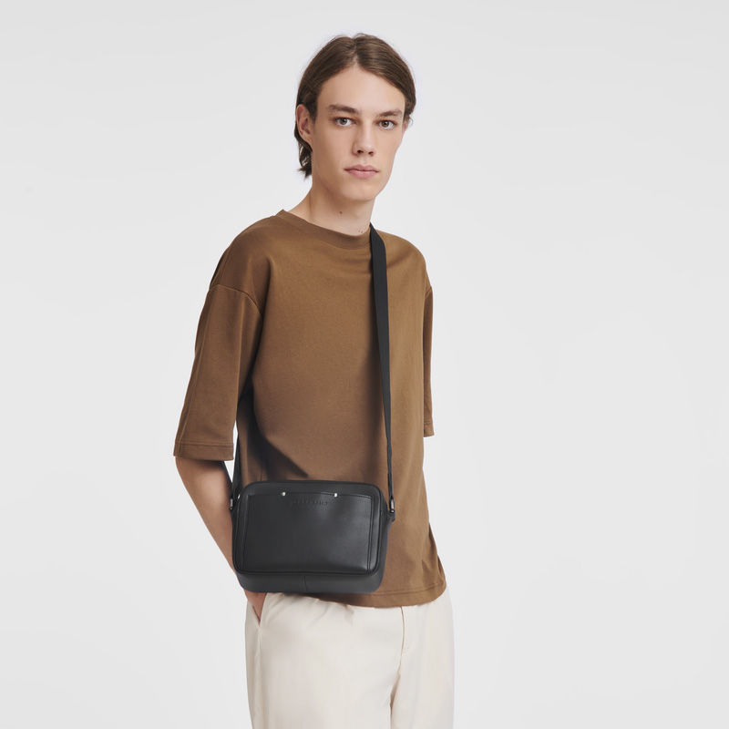 Bolsas Crossbody Longchamp sur Seine Camera bag Masculino Pretas | LC-GHAO3251
