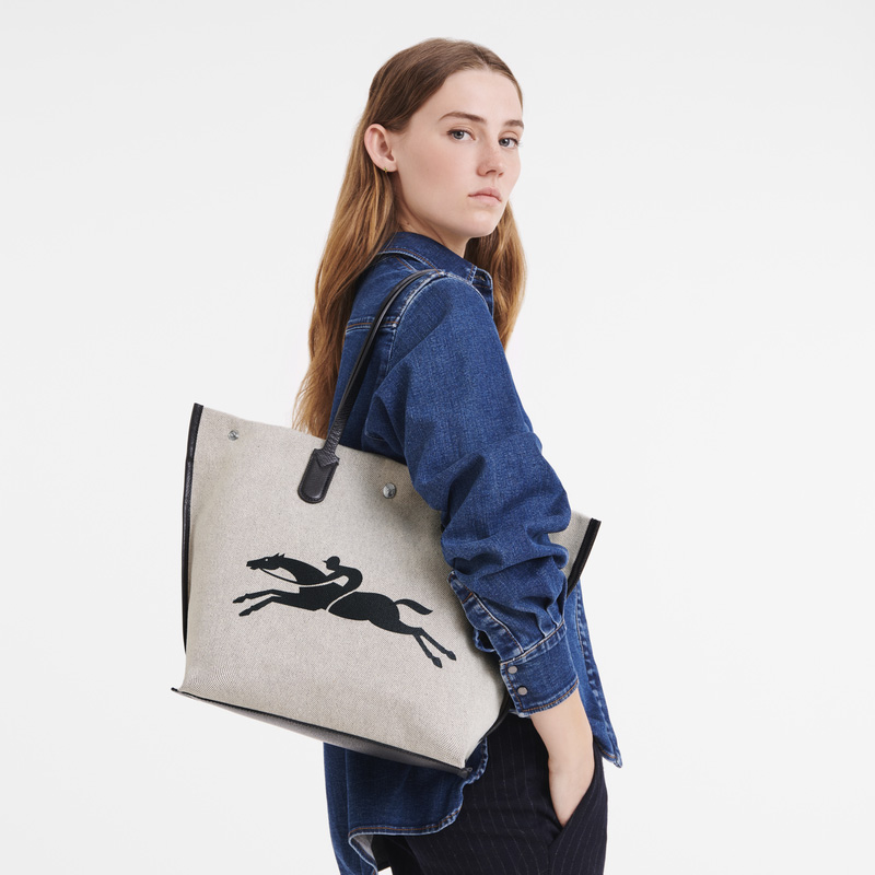 Bolsas De Ombro Longchamp Essential L Tote bag Feminino Ecru | LC-AKSR3883
