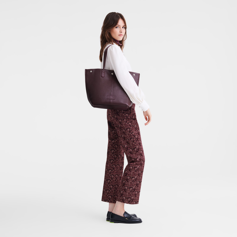 Bolsas De Ombro Longchamp Essential L Tote bag Feminino Eggplant | LC-QSVN4637