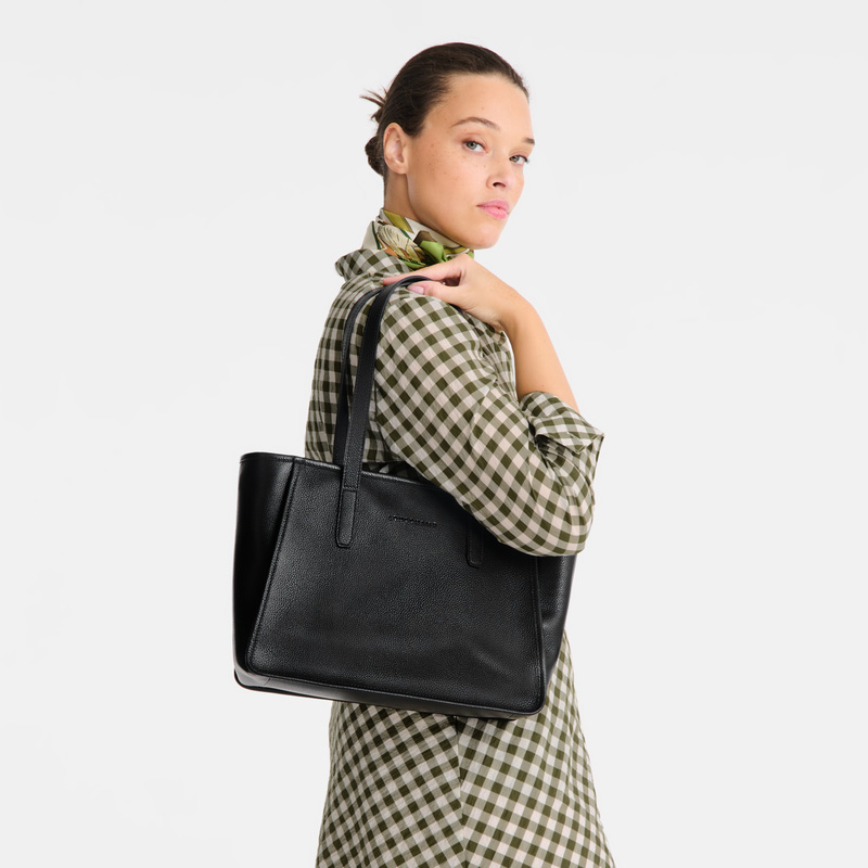 Bolsas De Ombro Longchamp Le Foulonné L Tote bag Feminino Pretas | LC-GWKE7379