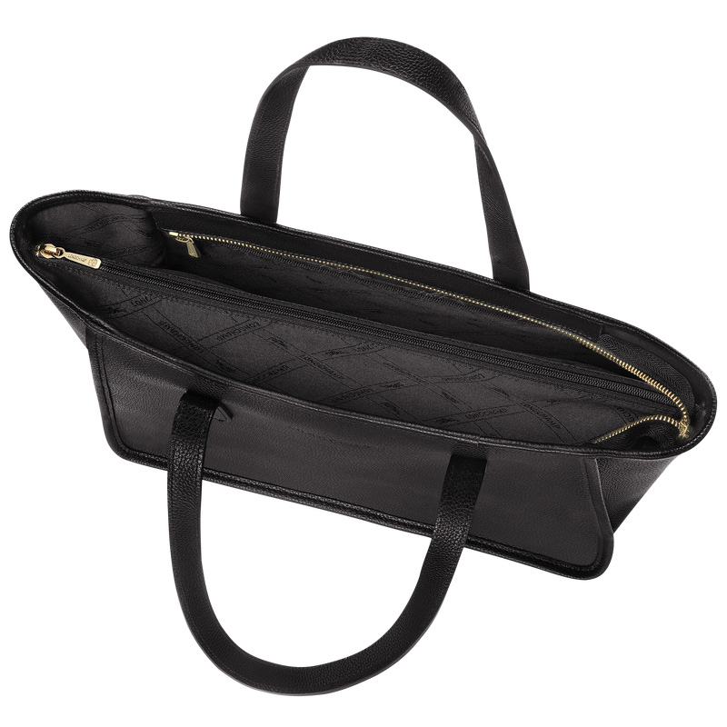 Bolsas De Ombro Longchamp Le Foulonné L Tote bag Feminino Pretas | LC-GWKE7379