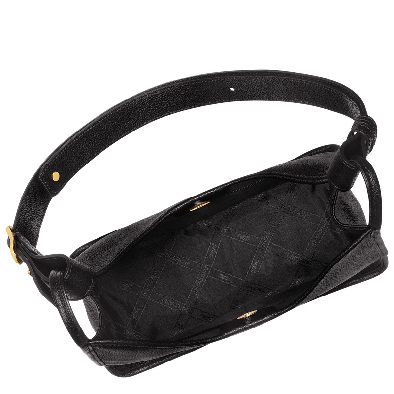 Bolsas De Ombro Longchamp Le Foulonné M Hobo bag Feminino Pretas | LC-RQPN3266