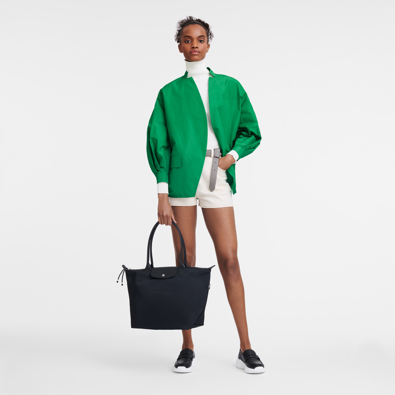 Bolsas De Ombro Longchamp Le Pliage Energy L Tote bag Feminino Pretas | LC-OBMQ9087