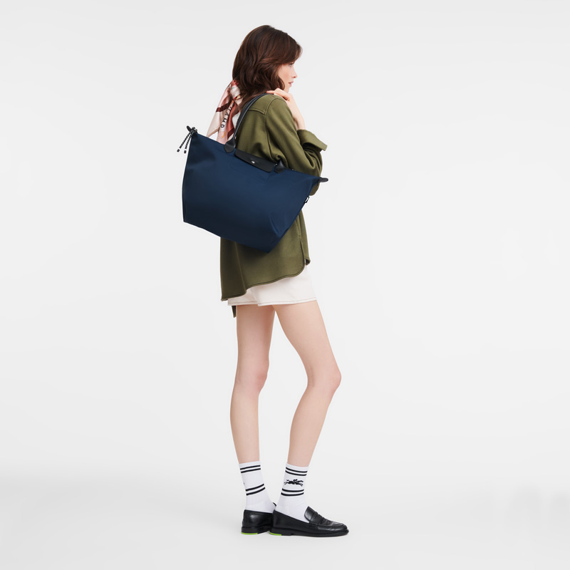 Bolsas De Ombro Longchamp Le Pliage Energy L Tote bag Feminino Azul Marinho | LC-MGHN7707