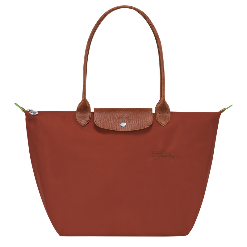 Bolsas De Ombro Longchamp Le Pliage Green L Tote bag Feminino Chestnut | LC-RESE4935