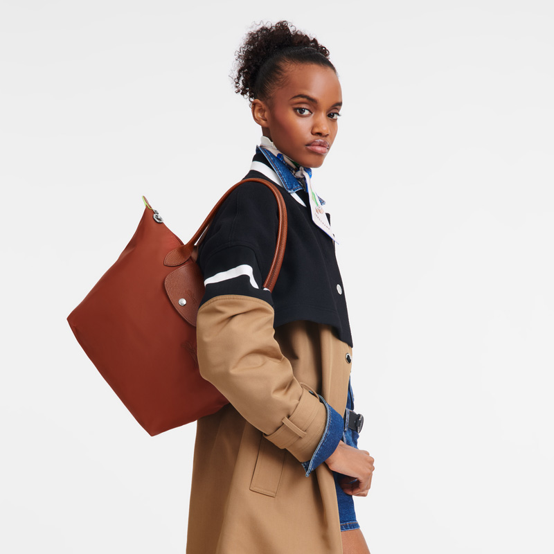 Bolsas De Ombro Longchamp Le Pliage Green M Tote bag Feminino Chestnut | LC-NJPR3002