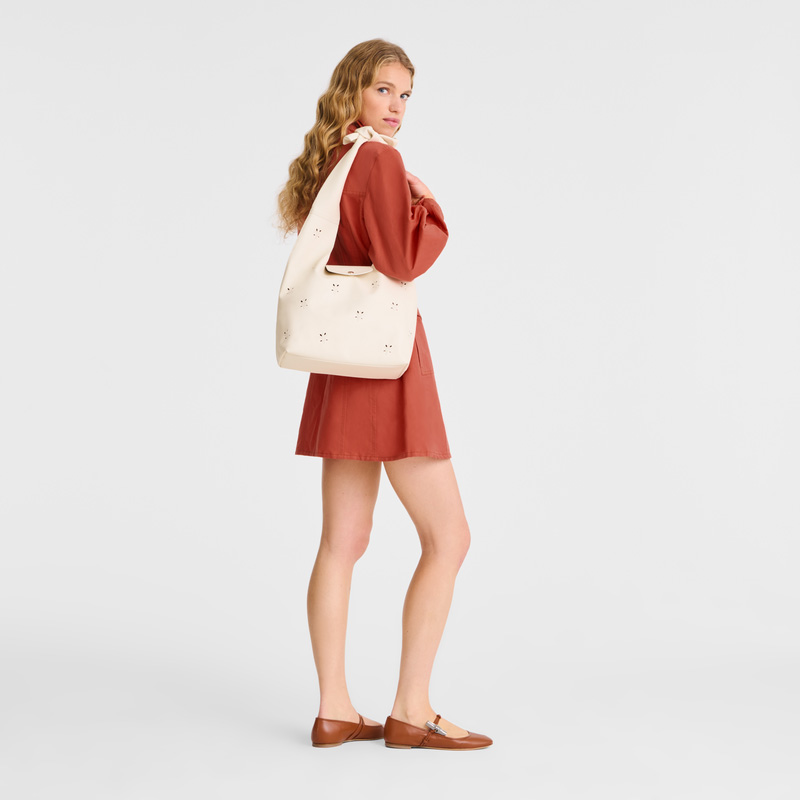 Bolsas De Ombro Longchamp Le Pliage Xtra M Shoulder bag Feminino Ecru | LC-SYLQ3466