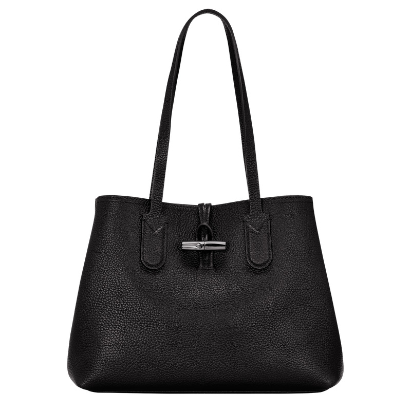Bolsas De Ombro Longchamp Le Roseau Essential M Tote bag Feminino Pretas | LC-CKKZ3197