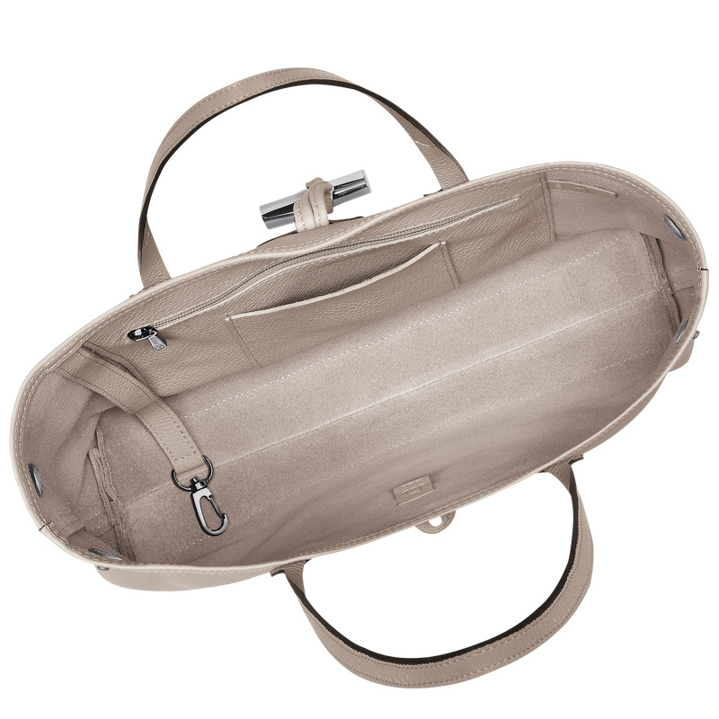 Bolsas De Ombro Longchamp Le Roseau Essential M Tote bag Feminino Clay | LC-ZVBE8475