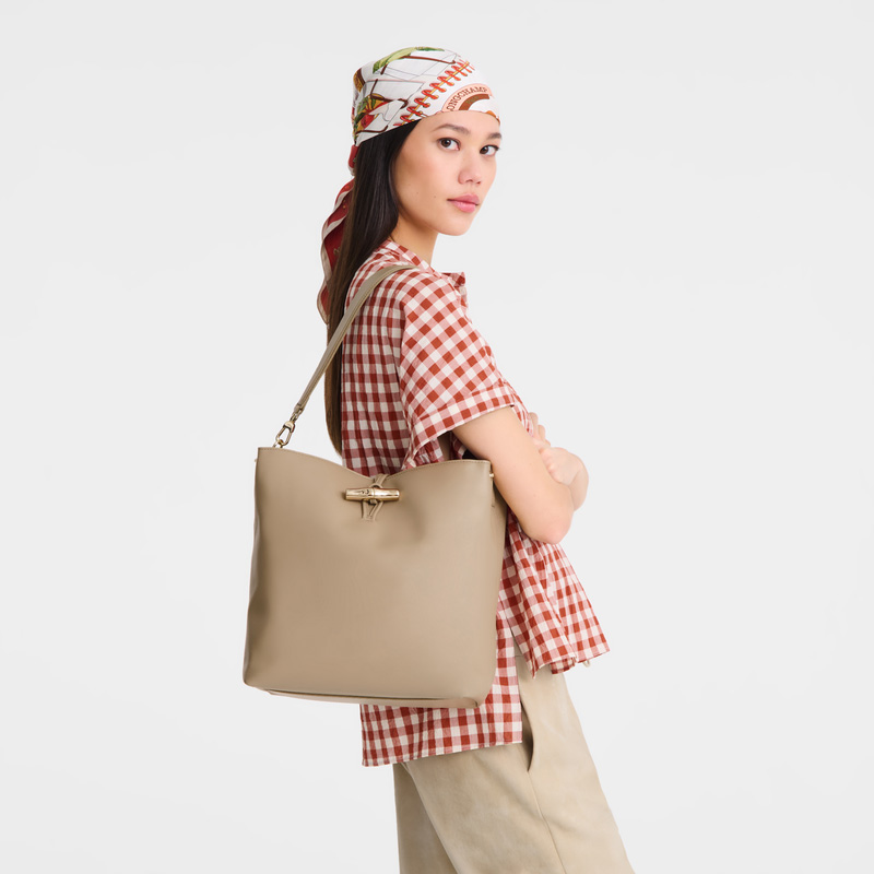 Bolsas De Ombro Longchamp Le Roseau M Hobo bag Feminino Root | LC-ASRJ0829