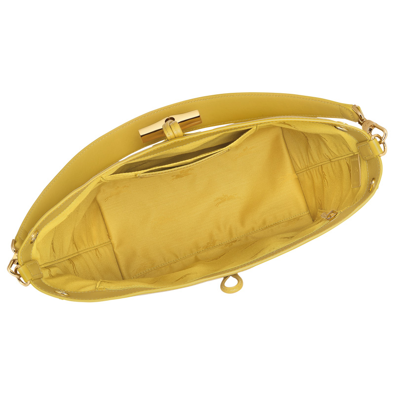 Bolsas De Ombro Longchamp Le Roseau M Hobo bag Feminino Ginger | LC-FXAW5853