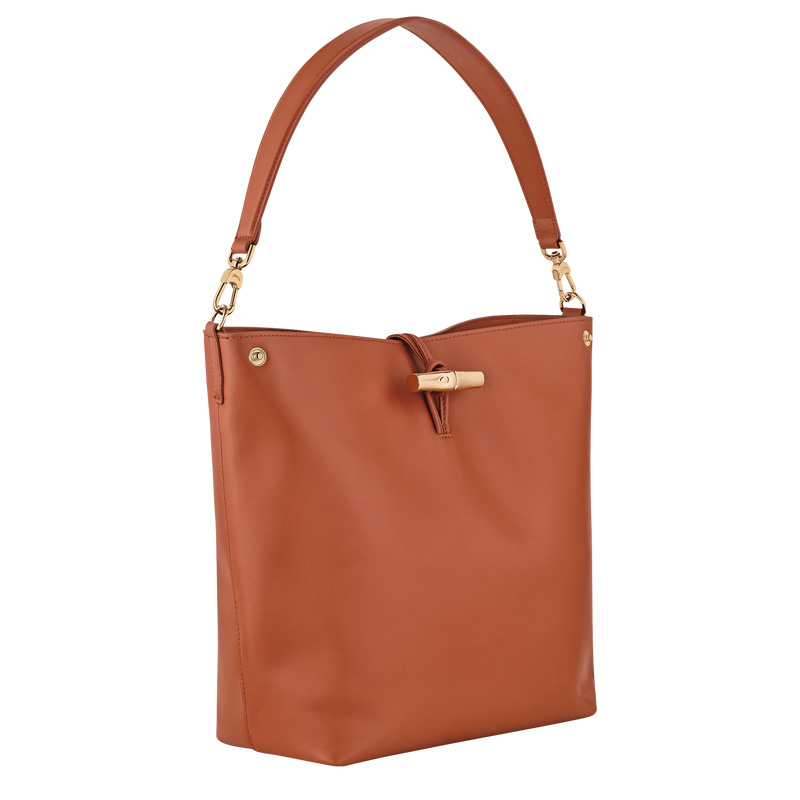 Bolsas De Ombro Longchamp Le Roseau M Hobo bag Feminino Bark | LC-JRJD2724
