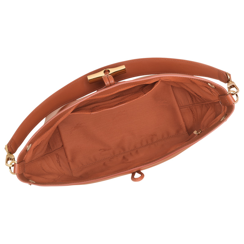 Bolsas De Ombro Longchamp Le Roseau M Hobo bag Feminino Bark | LC-JRJD2724