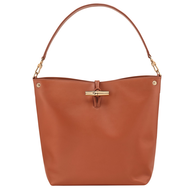 Bolsas De Ombro Longchamp Le Roseau M Hobo bag Feminino Bark | LC-JRJD2724