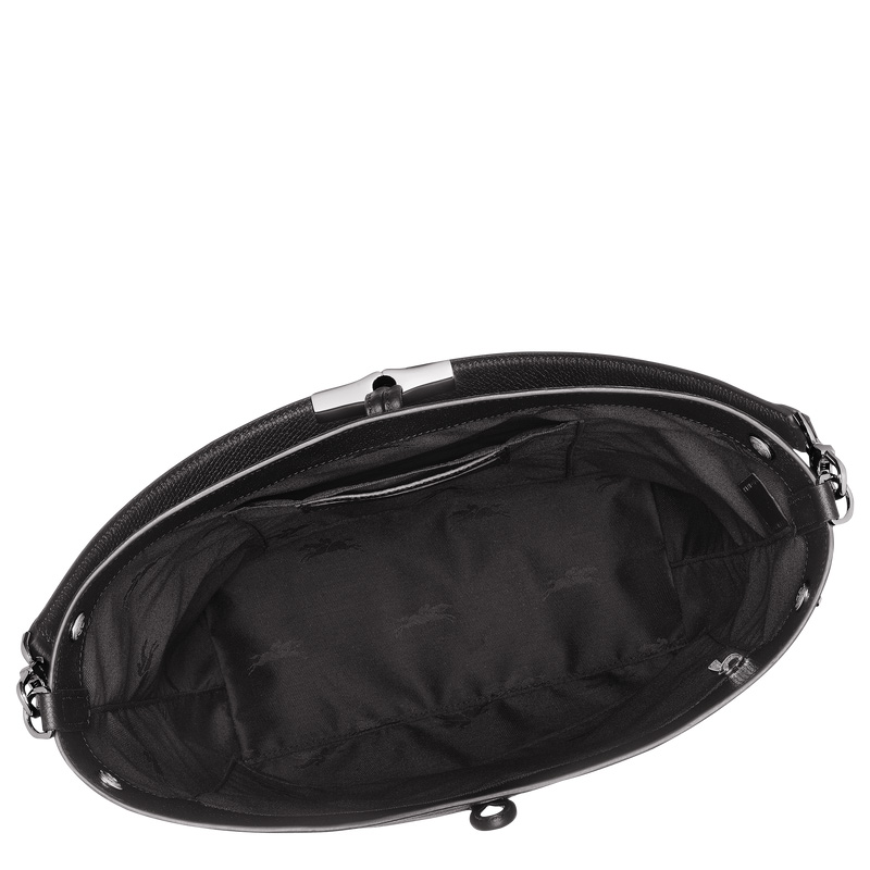 Bolsas De Ombro Longchamp Le Roseau M Shoulder bag Feminino Pretas | LC-LRMM0825