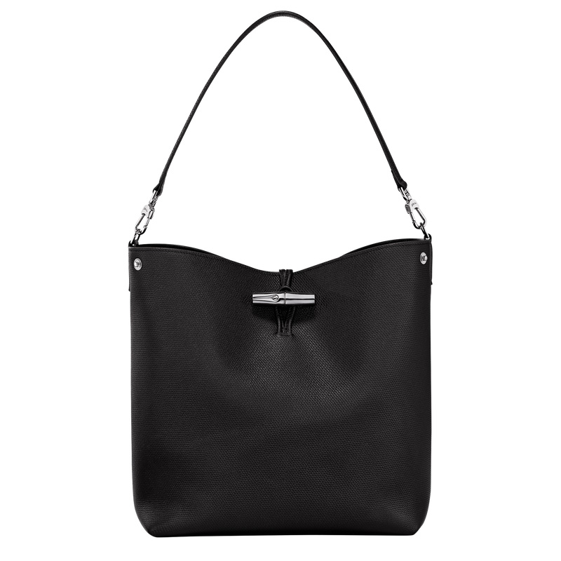Bolsas De Ombro Longchamp Le Roseau M Shoulder bag Feminino Pretas | LC-LRMM0825
