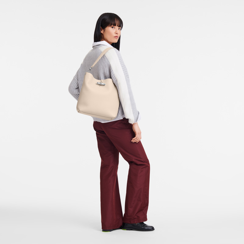 Bolsas De Ombro Longchamp Le Roseau M Shoulder bag Feminino Paper | LC-WIYW1341