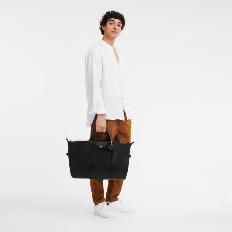 Bolsas De Viagem Longchamp Le Foulonné L Travel bag Masculino Pretas | LC-QTNG7839