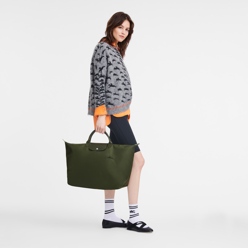 Bolsas De Viagem Longchamp Le Pliage Green L Travel bag Feminino Forest | LC-MQYA0728