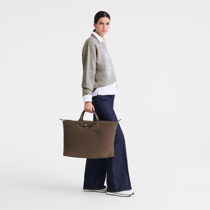 Bolsas De Viagem Longchamp Le Pliage Green L Travel bag Feminino Terra | LC-RJDF7489