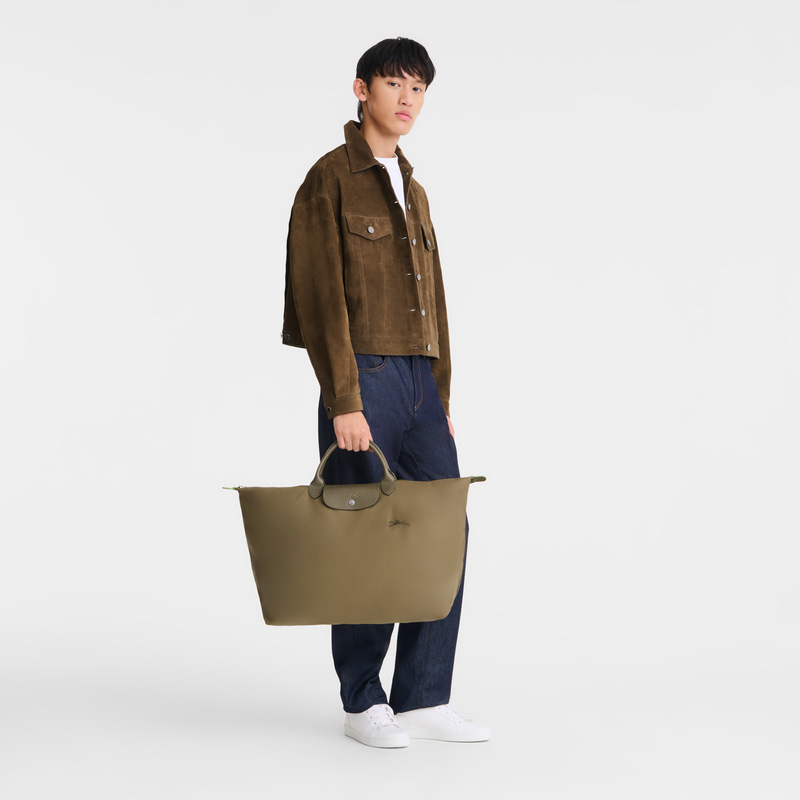 Bolsas De Viagem Longchamp Le Pliage Green L Travel bag Masculino Artichoke | LC-WYIU8572